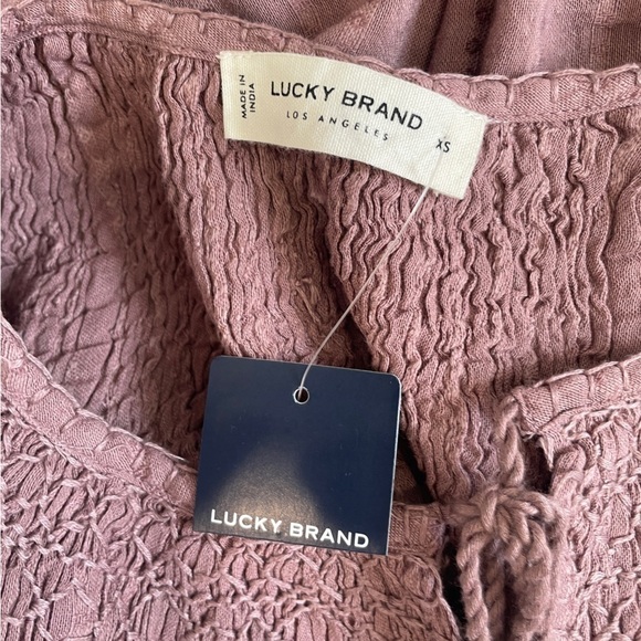 Lucky Brand Embroidered Long Sleeve Taupe Knit Top - Picture 7 of 9